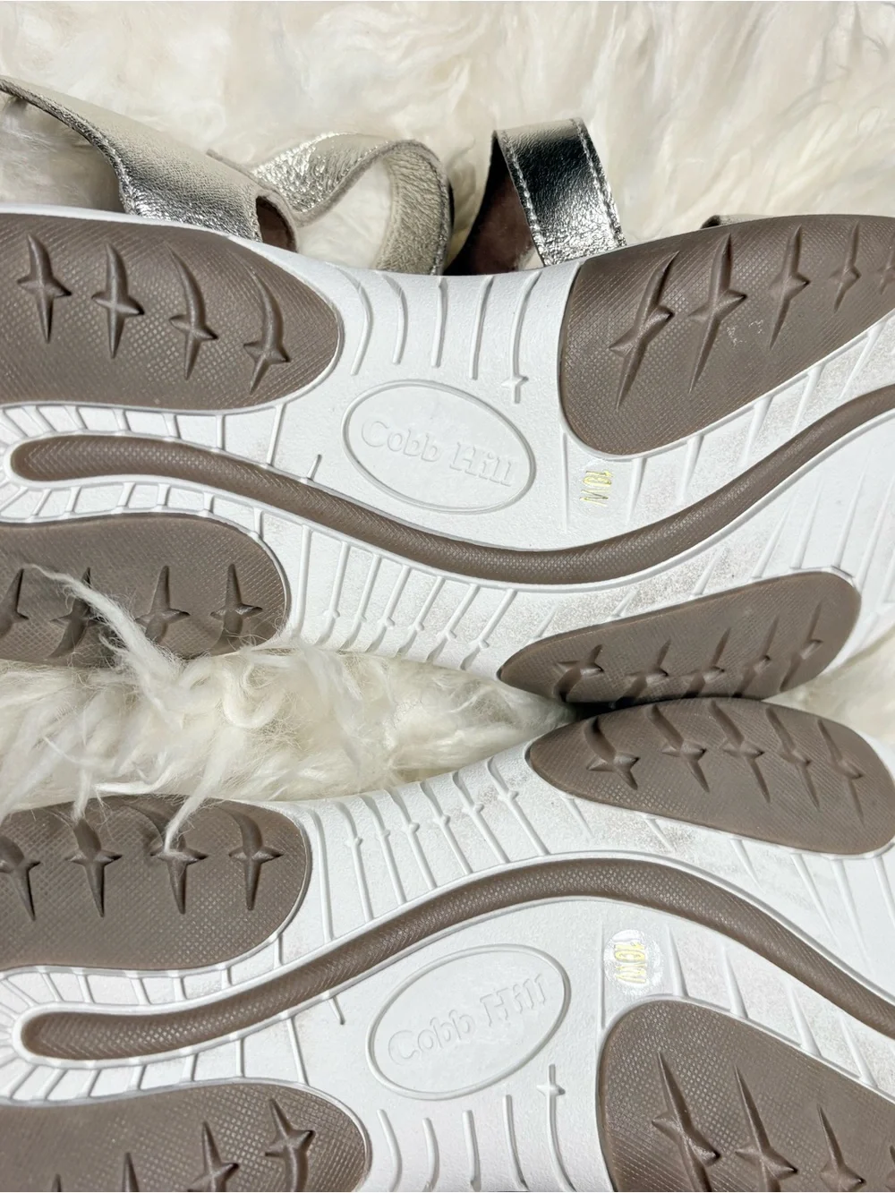 Women's Silver Adjustable Comfort Sandals